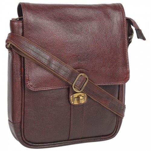 Genuine Leather Sling Bag NDSB102-BR